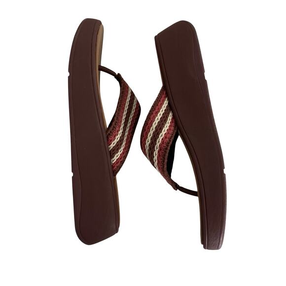 FitFlop F-Mode Crochet Flatform Sandals Clay Brown Sz 6 Boho Coastal Comfort - Picture 6 of 9